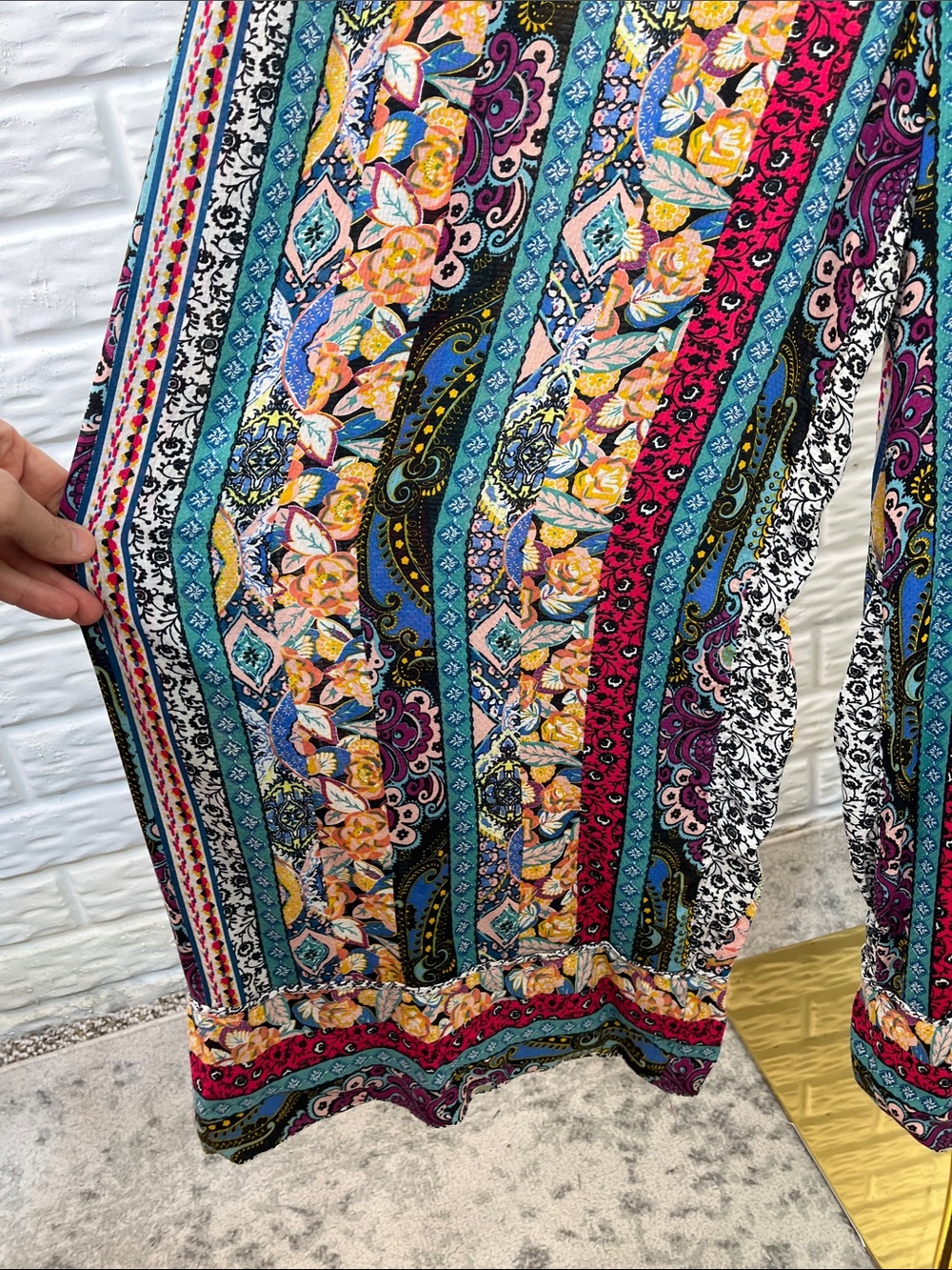 ANTHROPOLOGIE CALAIS JUMPSUIT NOVELTY PRINT BOHEMIAN WIDE LEG SZ XS - Picture 7 of 15